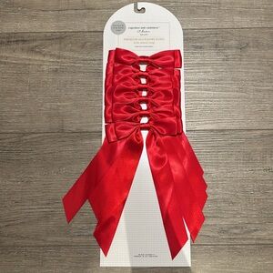 Cupcakes & Cashmere Red Satin Holiday Decor Bows - Set of 6